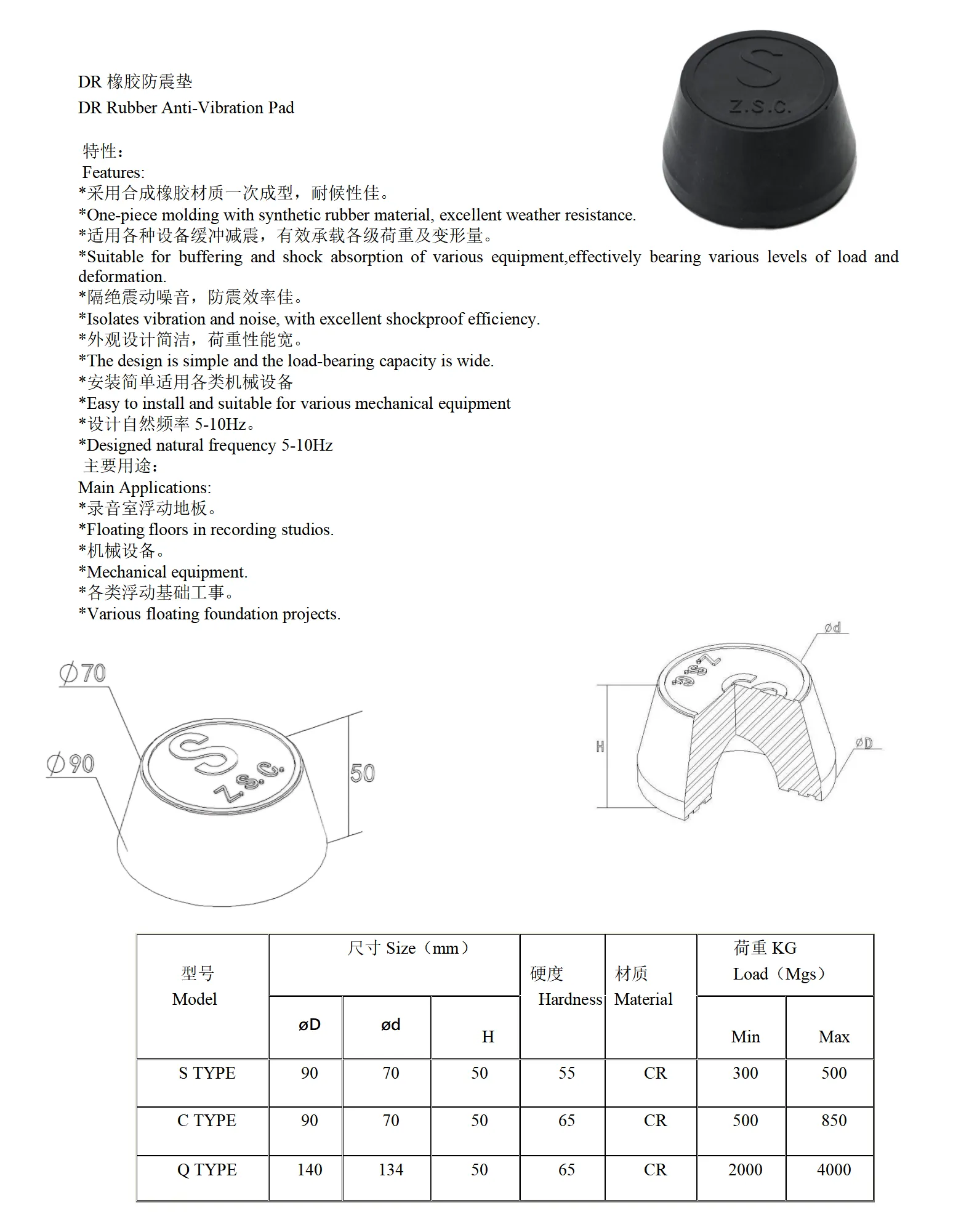 DR橡胶防震垫_01